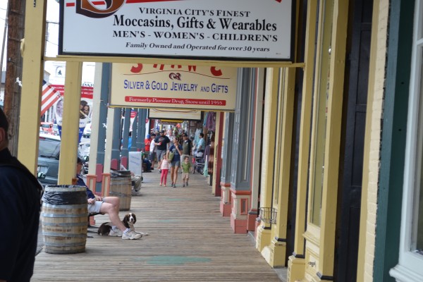 boardwalk of Virginia city shops