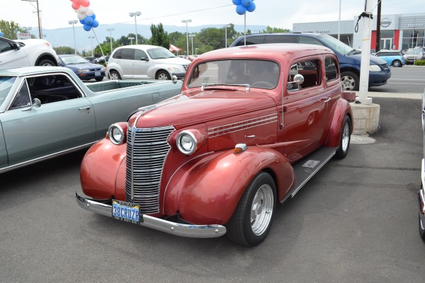 1938 chevy coupe at car show