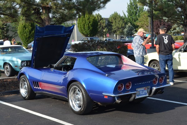 customized 1968 corvette at a cruise in car show