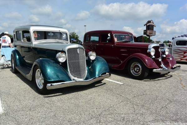 pair of classic cars at 2015 NSRA Street Nationals