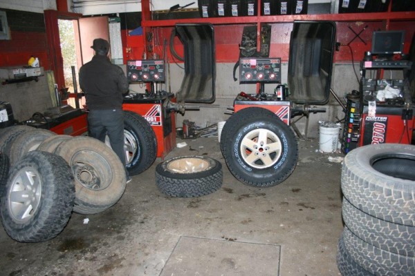 inside a wheel and tire shop