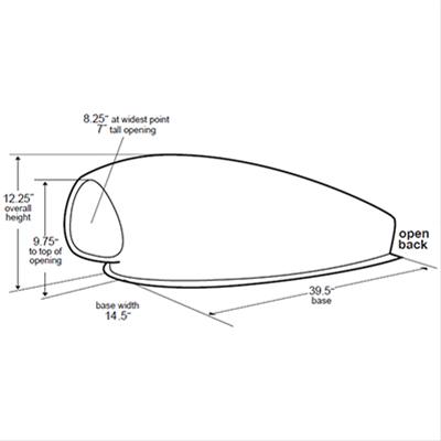 illustration of hood scoop dimensions