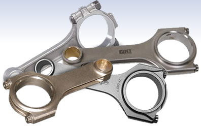 an assortment of engine connecting rods