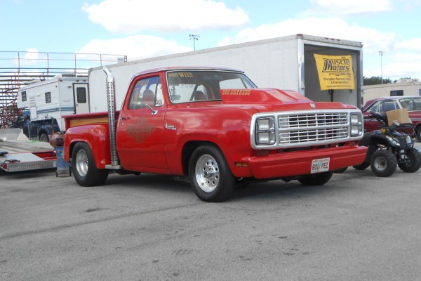 dodge little red express truck with cowl hood