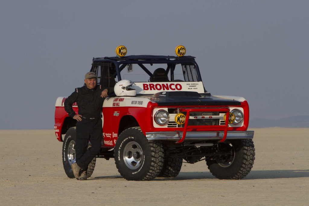 rod hall and his restored race ford bronco