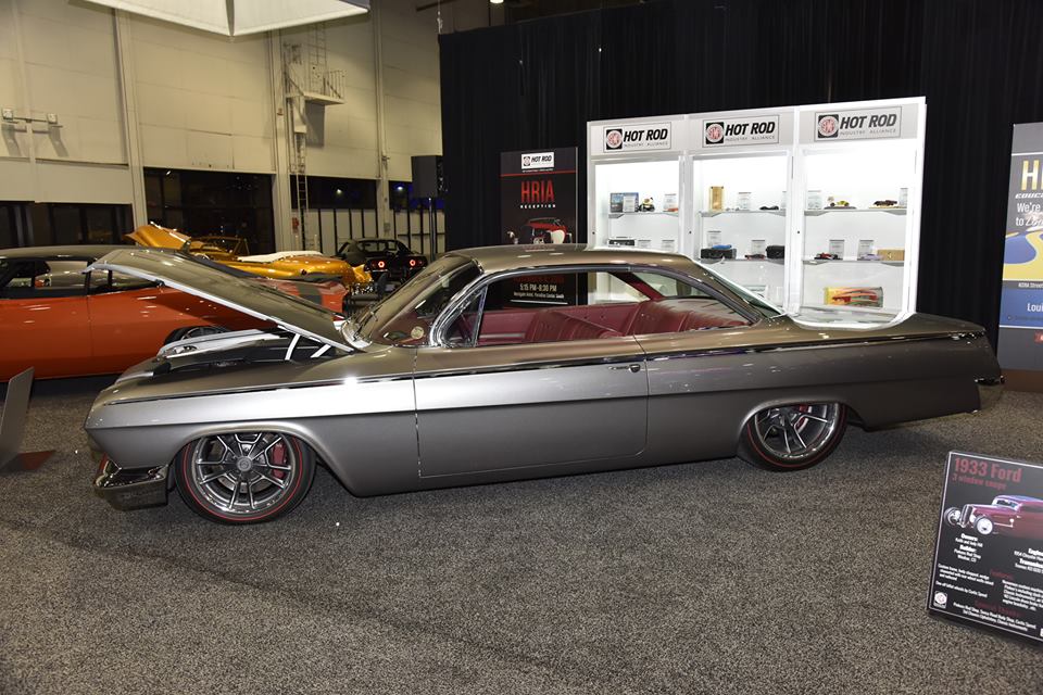 chevy impala bubbletop coupe on display at SEMA 2015