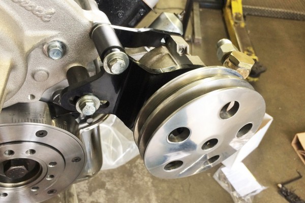 underdrive power steering pulley installed