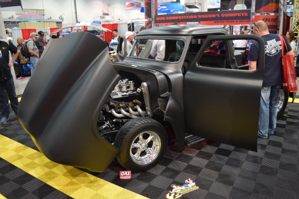 hot rod pickup truck with tilt front end at SEMA Show 2015