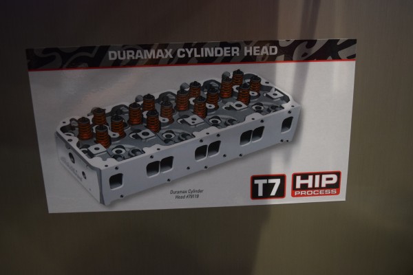 edelbrock duramax cylinder head on display at SEMA 2015