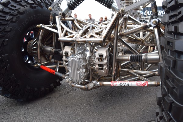 valyrian steel wild custom show car on display at SEMA show 2015, rear suspension