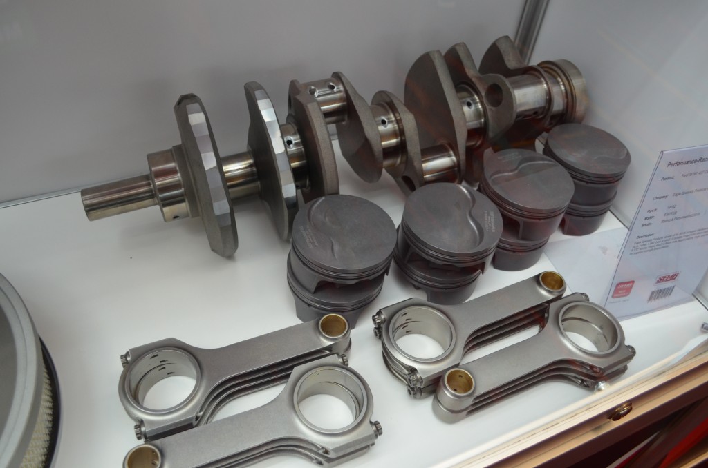 engine rotating assembly parts on display at SEMA 2015