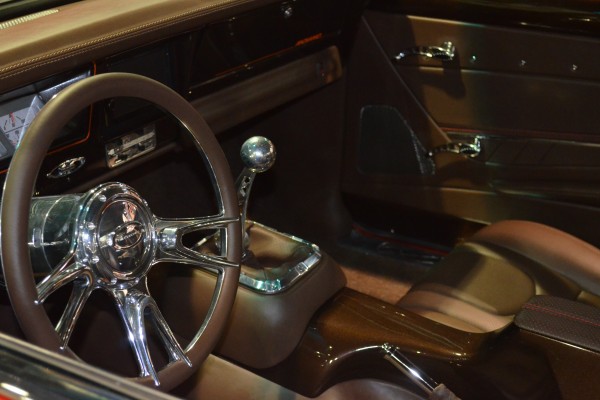 interior of a Pontiac Acadian show car at SEMA 2015