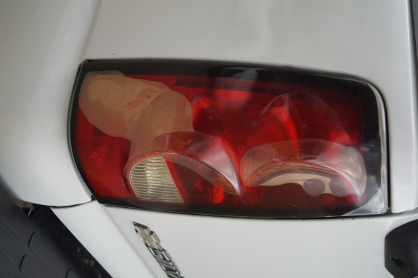 foggy marred taillight lens on a Chevy silverado