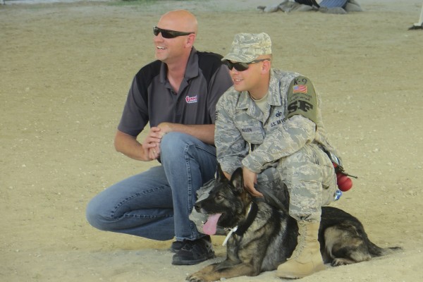 men during military canine unit demonstration