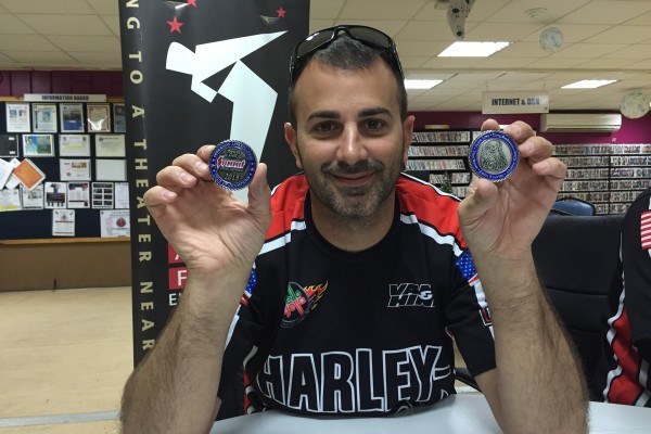Eddie Krawiec with summit racing commemorative coins