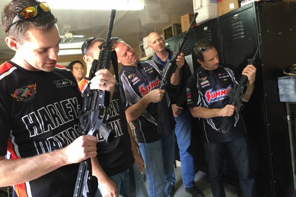 nhra drivers learning about military weapons