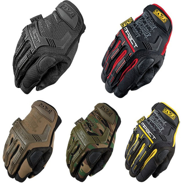 a collection of mechanic's gloves