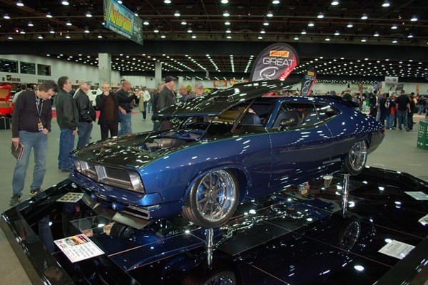 1976 ford falcon coupe show car, front quarter