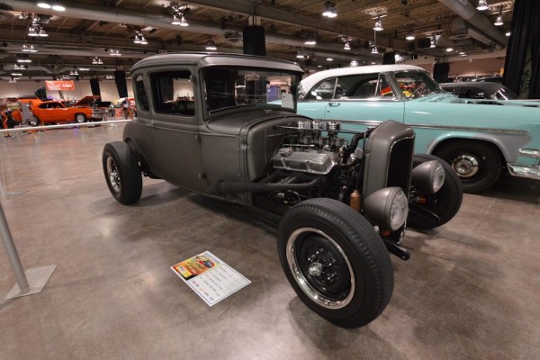 ford five window coupe hot rod with a v8