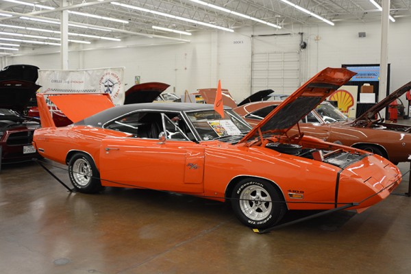 1969 dodge charger daytona coupe at indoor car show