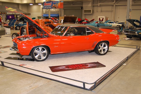 custom 1969 chevy camaro with a vinyl roof