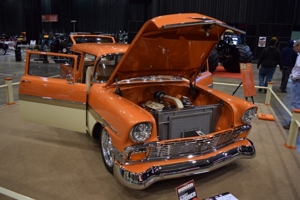 1956 chevy nomad wagon at indoor car show