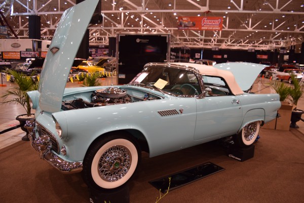 first gen ford thunderbird at indoor car show