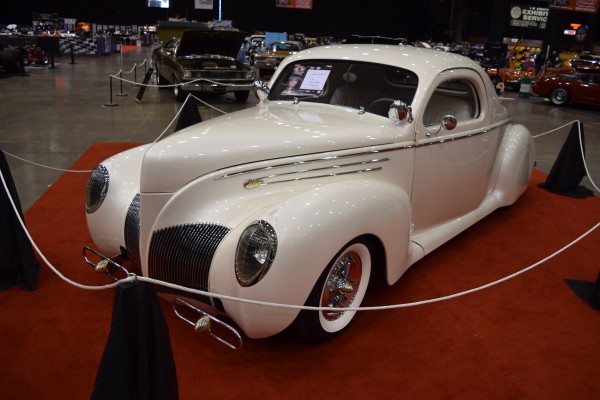 vintage prewar coupe at indoor car show