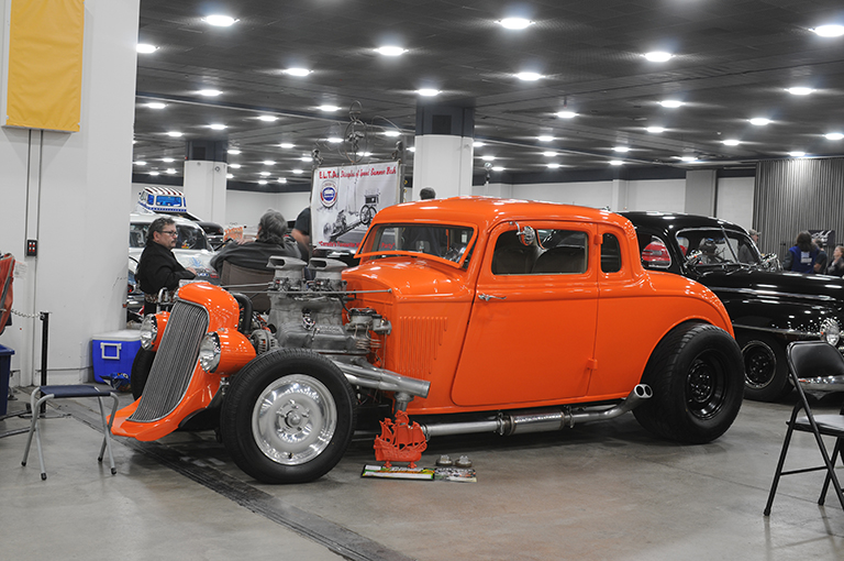 customized ford five window hot rod coupe