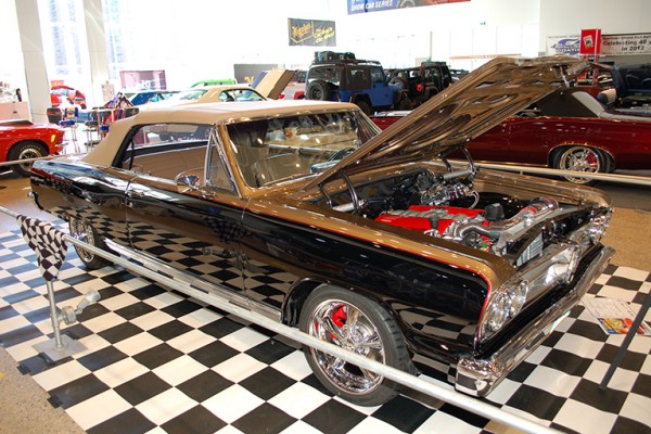vintage ragtop coupe at indoor car show