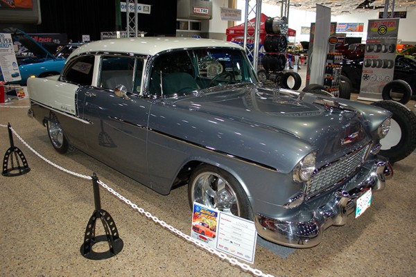 1955 chevy at indoor car show