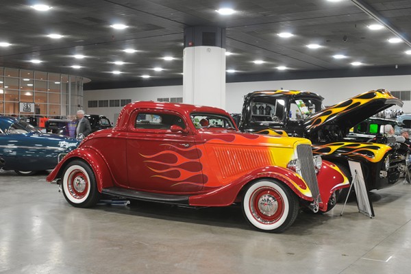 flamed ford hot rod coupe