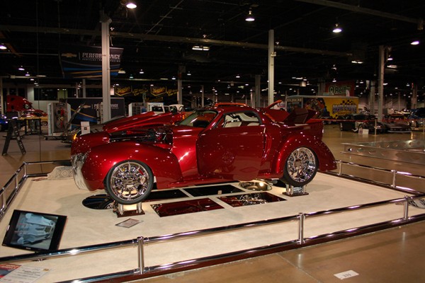 custom show car at an indoor event