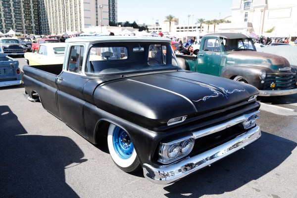 lowered and customized vintage truck