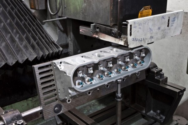 cylinder head on a milling machine