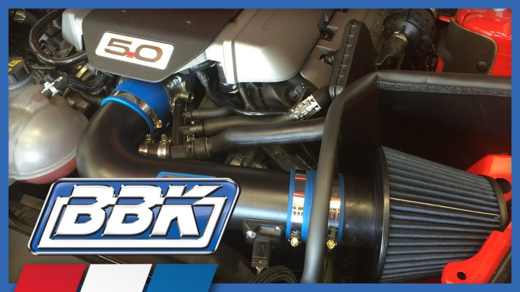bbk cold air intake on a ford coyote 5.0l engine