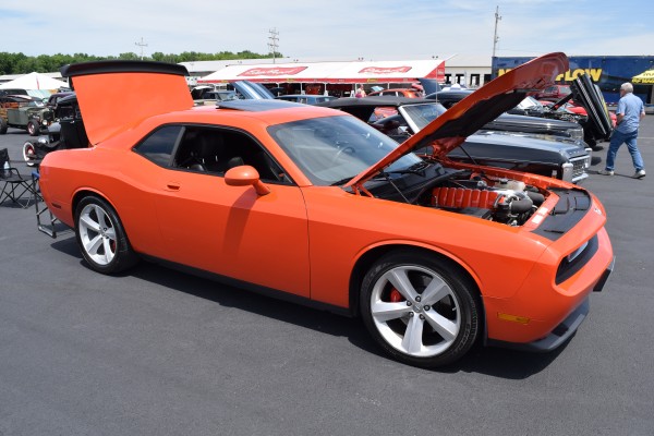 late model dodge challenger at car show