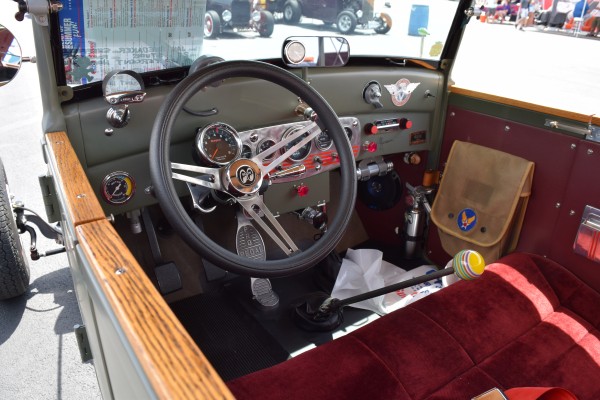 custom interior of an old studebaker hot rod