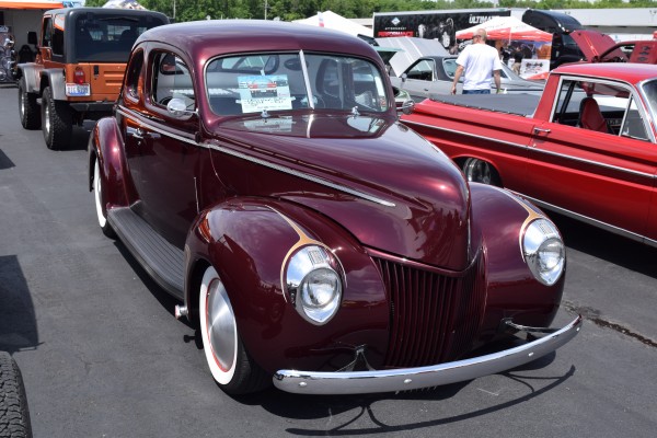 classic custom hotrod coupe at car show