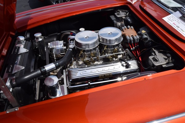 dual quad carburetors in a chevy c1 corvette restomod