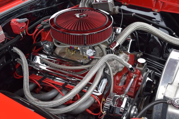 chevy small block v8 with braided hoses