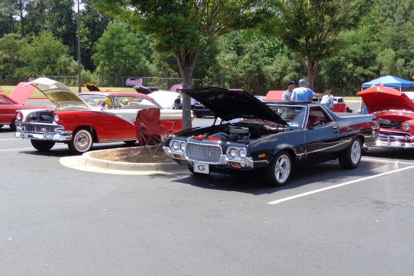 classic ford cars at a car show