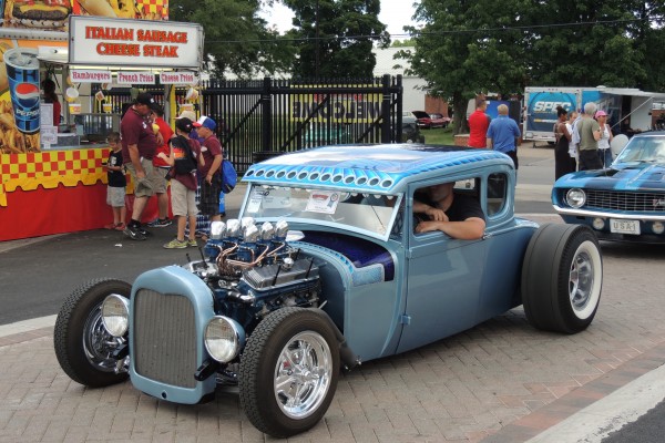 ford hotrod lowered coup in parade