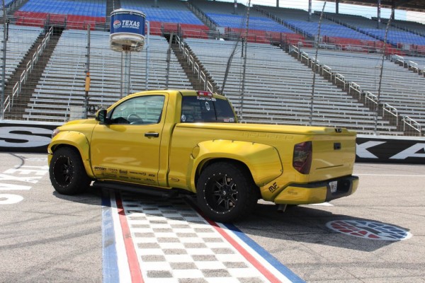 trd toyota tundra project truck on speedway