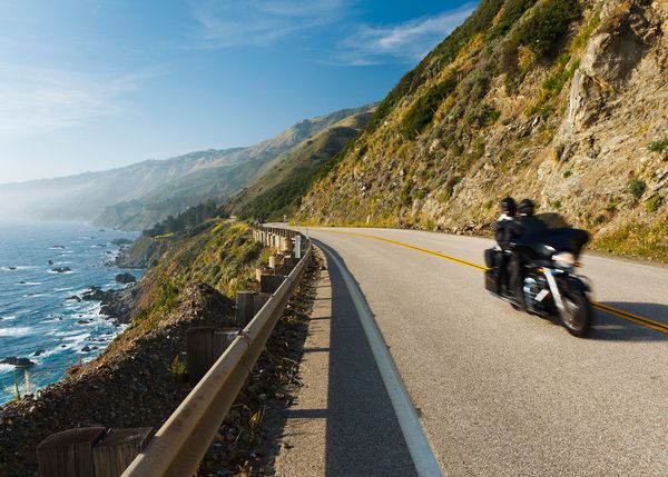 motorcycle riding along pacific coast highway