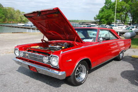 1967 plymouth satellite on display at car show