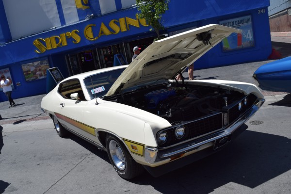 ford torino with hood up at hot august nights 2016