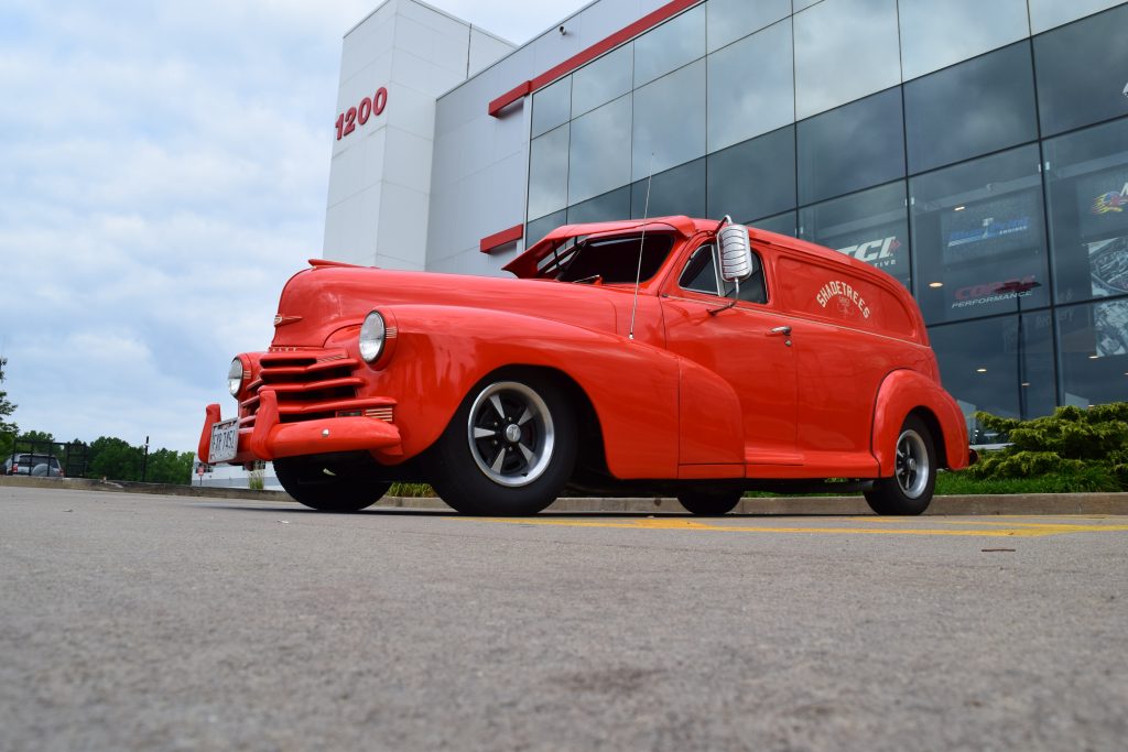 low profile shot of a Chevy Stylemaster Delivery Hot Rod