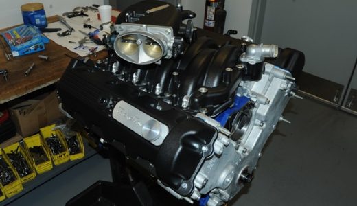 ford modular v8 on an engine stand