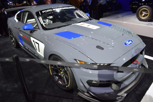 ford mustang late model s197 race car on display at SEMA 2016